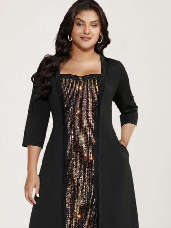 BloomChic Dresses & Skirts - NEW Bloomchic Black Sequined Dress 18/20